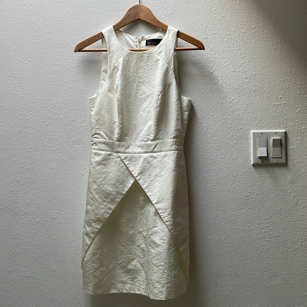 Wish XXS crepe white tank dress